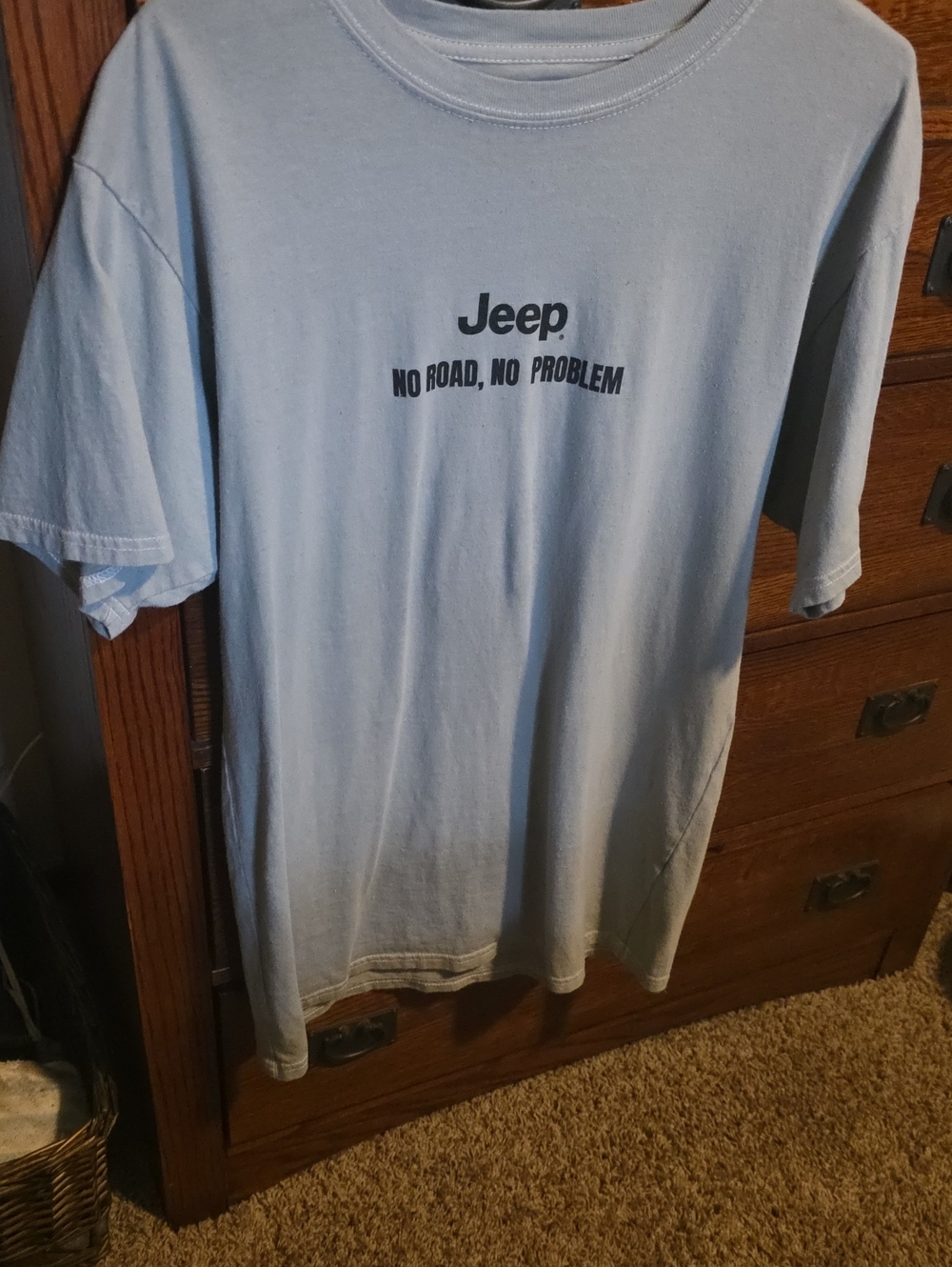 Jeep Men's Light Blue Graphic T‑Shirt - No Road, No Problem